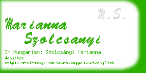 marianna szolcsanyi business card