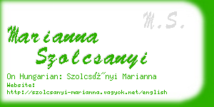 marianna szolcsanyi business card